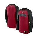 ナイキ メンズ シャツ トップス Men's Red/Black Arizona Diamondbacks Authentic Collection Game Time Raglan Performance Long Sleeve T-Shirt Red, Black(4)