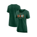 ファナティクス レディース カットソー トップス Women's Green Miami Hurricanes True Classics Break It Down Tri-Blend T-Shirt Green(4)