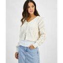 ゲス レディース ニット&セーター アウター Women's Ruth Cotton Cropped Cardigan Cream White