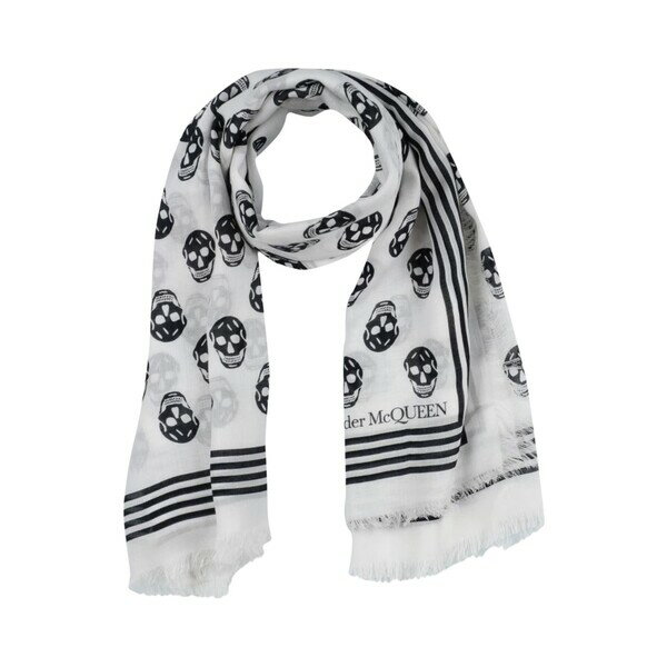 【送料無料】 マックイーン メンズ マフラー・ストール・スカーフ アクセサリー Scarves White
