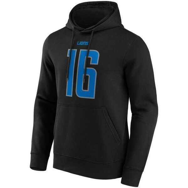 ファナティクス メンズ パーカー・スウェットシャツ アウター Detroit Lions Alternate Name & Number Hoodie Jared Goff Mens