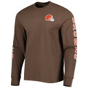 フォーティーセブン メンズ Tシャツ トップス Cleveland Browns '47 Franklin Long Sleeve TShirt Brown