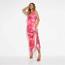 yz AC\ECbgt@[Xg fB[X s[X gbvX Marble Satin Cowl Neck Maxi Dress Pink