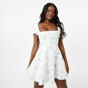 【送料無料】 ジャック ウィルス レディース ワンピース トップス Tie Back Mini Dress White Print