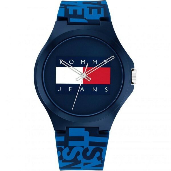 【送料無料】 トミーヒルフィガー メンズ 腕時計 アクセサリー Mens Tommy Jeans Watch With Blue Silicone Strap Blue and Navy