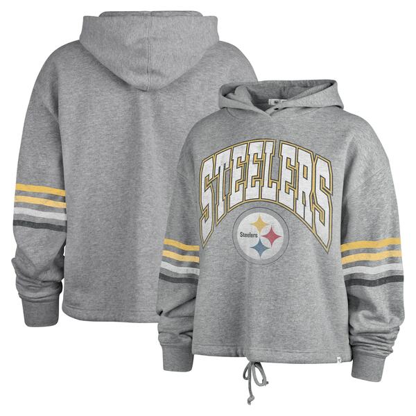 եƥ֥ ǥ ѡåȥ  Pittsburgh Steelers '47 Women's Upland Bennett Pullover Hoodie Heather Gray