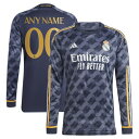 アディダス メンズ ユニフォーム トップス Real Madrid adidas 2023/24 Away Long Sleeve Replica Custom Jersey Navy