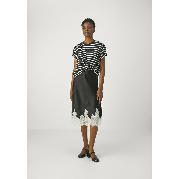 スリーワンフィリップリム レディース ワンピース トップス STRIPED DRAPED SLIP COMBO - Jersey dress - black/multi