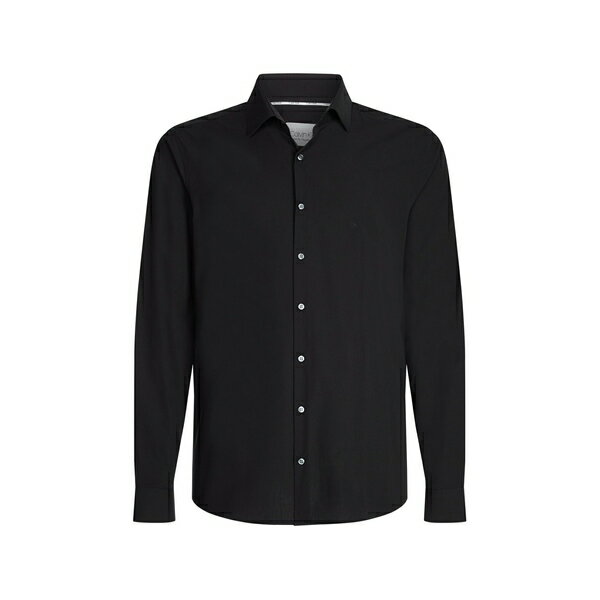 yz JoNC Y Vc gbvX POPLIN STRETCH SLIM SHIRT CK Black