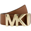 yz }CPR[X fB[X xg ANZT[ Michael Kors Reversible MK Logo and Leather Waist Belt Lugg/Vanilla