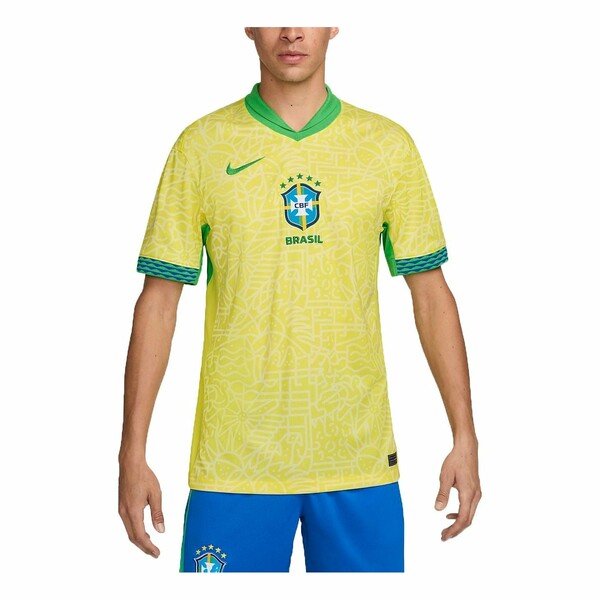 Nike ナイキ メンズ スニーカー 【Nike Dri-FIT Soccer Brazil 2024 Stadium Home Replica Jersey 'Yellow Green' FJ4284-706】 サイズ US_M_XL
