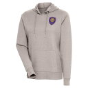 アンティグア レディース パーカー・スウェットシャツ アウター Orlando City SC Antigua Women's Logo Action Pullover Hoodie Oatmeal