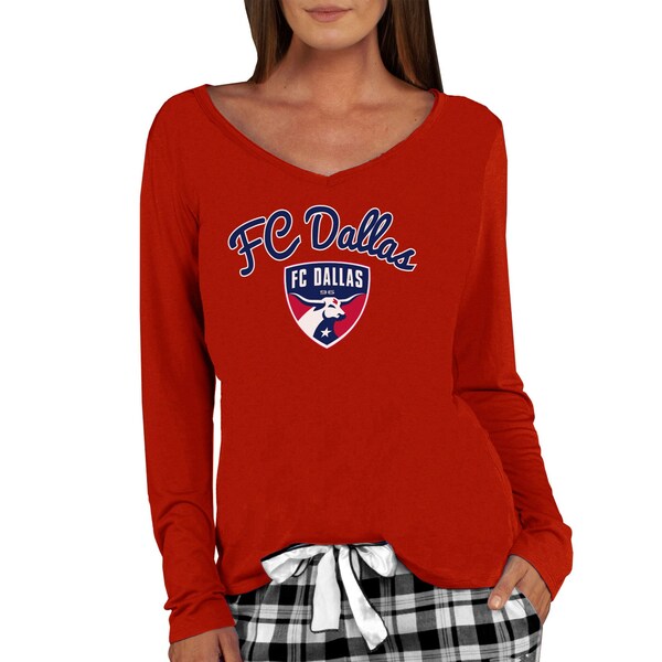 コンセプトスポーツ レディース Tシャツ トップス FC Dallas Concepts Sport Women's Marathon Long Sleeve VNeck Top Red