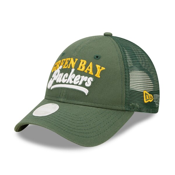 ニューエラ レディース 帽子 アクセサリー Green Bay Packers New Era Women's Team Trucker 9FORTY Snapback Hat Green