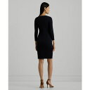 t[ fB[X s[X gbvX Women's Jersey Three-Quarter-Sleeve Dress Navy