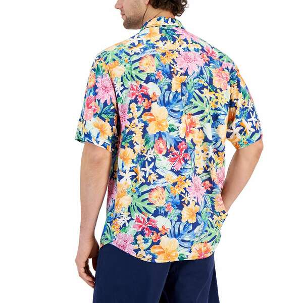トッミーバハマ メンズ シャツ トップス Men's Veracruz Cay Perfect Paradise Floral-Print Button-Down Shirt Amber Glow