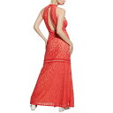 QX fB[X s[X gbvX Women's New Liza Lace Halter Sleeveless Gown VIVACIOUS CORAL