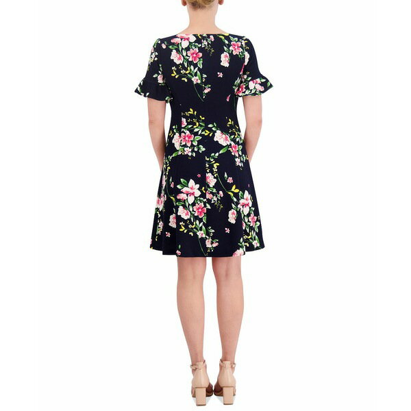 ジェシカハワード レディース ワンピース トップス Women's Floral Fit & Flare Dress Navy Multi