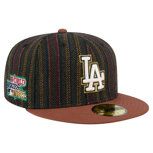 ニューエラ メンズ 帽子 アクセサリー Los Angeles Dodgers New Era Vintage Herringbone 59FIFTY Fitted Hat Brown