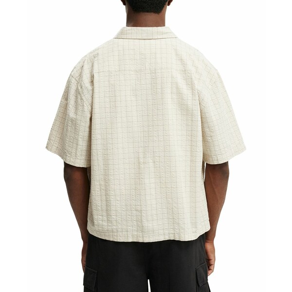 コットンオン メンズ シャツ トップス Men's Darcy Short Sleeve Shirt Bone grid check