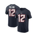 ナイキ メンズ シャツ トップス Men's Nico Collins Navy Houston Texans Name Number T-Shirt Navy(4)