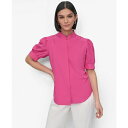 ダナ キャラン ニューヨーク レディース カットソー トップス Women's Mandarin-Collar Puff-Shoulder Shirt Vivi...