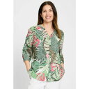 オルセン レディース カットソー トップス Women's Palm Print Tunic Blouse Olive