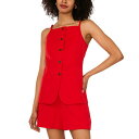ワンステイト レディース カットソー トップス Women's Square-Neck Button-Front Long Vest Goji Berry