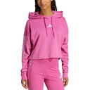 アディダス レディース カットソー トップス Women's Printed 3-Stripe French Terry Pullover Hoodie Sel...