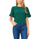 セセ レディース カットソー トップス Women's Ruffled Short-Sleeve Tiered Top Alpine Green