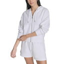 カルバンクライン レディース カットソー トップス Women's French Terry Zip Hoodie White