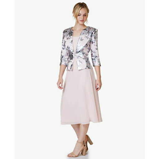 ジェシカハワード レディース ワンピース トップス Women's 2.Pc Floral-Print 3/4-Sleeve Jacket & Sleeveless Midi Dress Blush ジェシカハワード レディース ワンピース トップス Women's 2.Pc Floral-Print 3/4-Sleeve Jacket & Sleeveless Midi Dress Blush