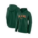 ファナティクス レディース カットソー トップス Women's Green Miami Hurricanes Evergreen Campus Pullove...
