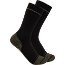 J[n[g Y C A_[EFA Carhartt Men's Midweight Cotton Blend Steel Toe Boot Socks - 2 Pack Black