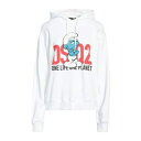 【送料無料】 ディースクエアード レディース パーカー・スウェットシャツ アウター Sweatshirts White