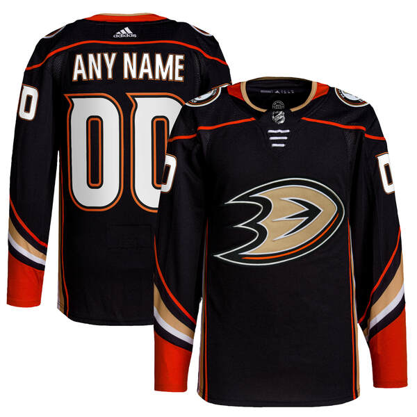 アディダス メンズ ユニフォーム トップス Anaheim Ducks adidas Home Primegreen Authentic Custom Jersey Black