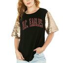 ゲームデイ レディース Tシャツ トップス Boston College Eagles Gameday Couture Women's Shine On Heavyweight TShirt Black