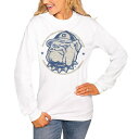 ゲームデイ レディース Tシャツ トップス Georgetown Hoyas Women 039 s End Zone Long Sleeve TShirt White