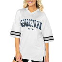 ゲームデイ レディース Tシャツ トップス Georgetown Hoyas Gameday Couture Women 039 s Option Play Oversized Mesh Fashion Jersey White