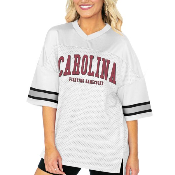 ゲームデイ レディース Tシャツ トップス South Carolina Gamecocks Gameday Couture Women's Option Play Oversized Mesh Fashion Jersey White