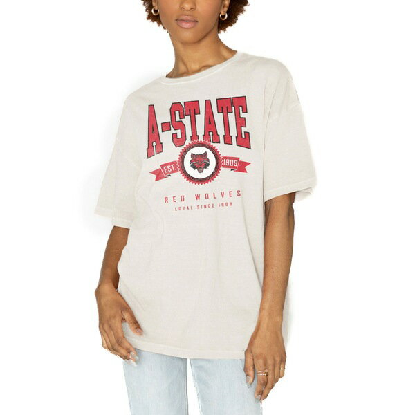 Q[fC fB[X TVc gbvX Arkansas State Red Wolves Gameday Couture Women's Get Goin' Oversized TShirt White