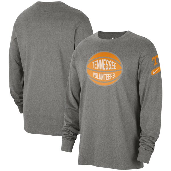 ナイキ メンズ Tシャツ トップス Tennessee Volunteers Nike Fast Break Long Sleeve TShirt Heather Gray