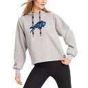 【送料無料】 ダナキャラン レディース パーカー・スウェットシャツ アウター Buffalo Bills DKNY Sport Women's Debbie Dolman Raglan Pullover Hoodie Heather Gray