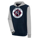 【送料無料】 アンティグア メンズ パーカー・スウェットシャツ アウター New England Revolution Antigua Victory Color Block Pullover Hoodie Navy