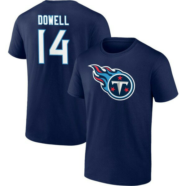 ファナティクス メンズ Tシャツ トップス Tennessee Titans Fanatics Branded Team Authentic Personalized Name & Number TShirt Navy