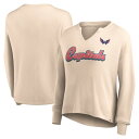 ファナティクス レディース Tシャツ トップス Washington Capitals Fanatics Branded Women 039 s Go For It Notch Neck Waffle Knit Long Sleeve TShirt Oatmeal