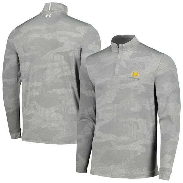 ޡ  㥱åȡ֥륾  2024 Presidents Cup Under Armour 3.0 Bandit Camo QuarterZip Pullover Top Steel