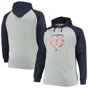 【送料無料】 ファナティクス メンズ パーカー・スウェットシャツ アウター Minnesota Twins Fanatics Branded Big & Tall Raglan Pullover Hoodie Heathered Gray/Navy