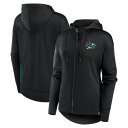 【送料無料】 ファナティクス レディース パーカー・スウェットシャツ アウター San Jose Sharks Fanatics Branded Women's Authentic Pro Scuba FullZip Hoodie Black