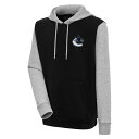 【送料無料】 アンティグア メンズ パーカー・スウェットシャツ アウター Vancouver Canucks Antigua Victory Colorblock Pullover Hoodie Black/Heather Gray